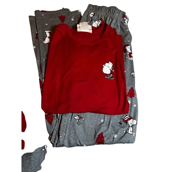 Munki Munki Snoopy Santa Holiday Pajama Sets Unisex couples matching pjs S & M - Picture 4 of 16